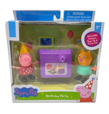 Peppa Pig y Caramelo Gato Fiesta de Cumpleaños Set 2 Figuras de Acción Nuevo en Caja Juguete Nuevo en Caja Foto 1 de 2