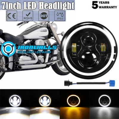 Ojos angulares de faros LED de 7" para Yamaha Road Star Midnight Silverado XV 1600 1700 Foto 1 de 4