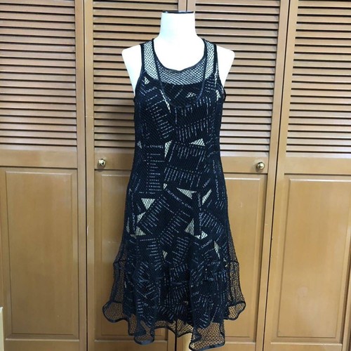 Abito CHANEL Logo Camicia 2 Vie 05A Taglia 40 Nero