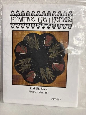 Primitive Gatherings Wool Appliqué Pattern OLD ST NICK TABLE MAT - Image 1 of 3