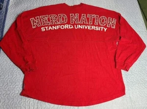 Nerd Nation Stanford University Spirit Jersey Long Sleeve Size Large Red White - Picture 1 of 7