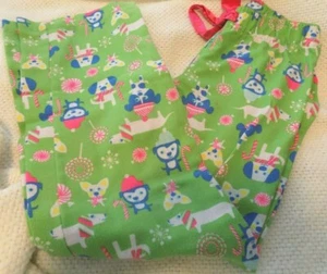 Old Navy Pajama Bottoms ~ Green with Dogs ~ Size M8 - Picture 1 of 1