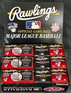 vintage Rawlings American League OAL Budig Original BASEBALL BOX of 12 w/display - Picture 1 of 6