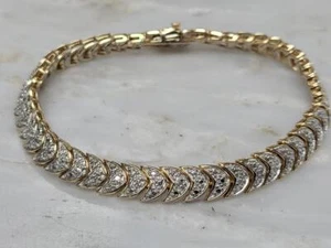Ross Simons Gold Plated Sterling Silver Link Bracelet ~ 7-1/4" ~ 19.5g ~13-E1053 - Picture 1 of 5