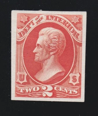 US O16P3 2c Interior Department Proof on India Paper VF H - Image 1 of 2