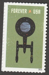 US 5134 Star Trek Starship Enterprise and planet F single MNH 2016 - Picture 1 of 1