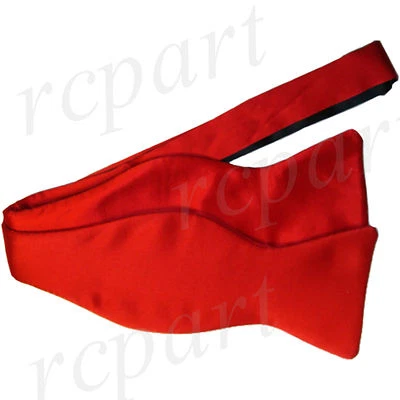 New in box men's self tie free style bow tie solid color 100% silk formal red - Image 1 of 2