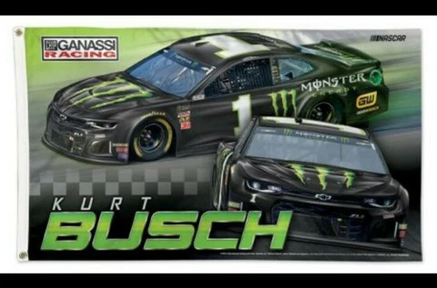 Kurt Busch Wincraft #1 Monster Energy 3x5 Deluxe Flag Cover