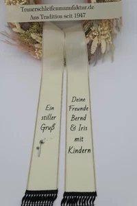 Kranzschleife Trauerschleife Grabschleife Personalisiert Text - Bild 1 von 17