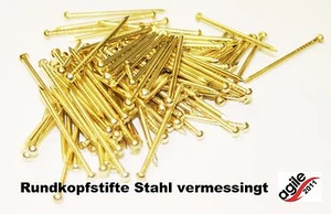Rundkopfstifte Stahl vermessingt Durchmesser Ziernägel Polsternägel - Bild 1 von 1