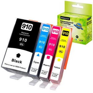 4PK 910XL BK CYM Color Ink Set for HP OfficeJet Pro 8020, 8024, 8025, 8028, 8035 - Picture 1 of 9