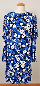 Marks Spencer Blue Black Floral Dress UK 10