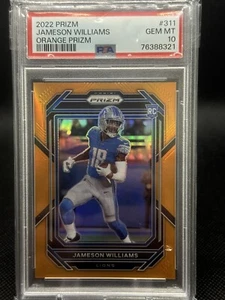 Jameson Williams 2022 Panini Prizm PSA 10 Orange Prizm /249 Rookie (RC) Lions - Bild 1 von 3