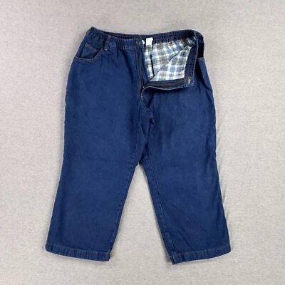 Pantalones de mezclilla forrados de franela cintura cómoda 38 extra cortos 25 entrepierna Haband Ice House Foto 1 de 4