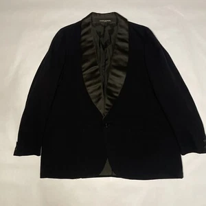 Chaqueta de Colección Brooks Brothers 47R Esmoquin Cuello Chal Negra Formal Años 40 *Defecto* - Imagen 1 de 17