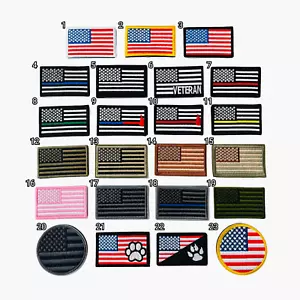 Hook & Loop Tactical Removable Patch - Airsoft / Paintball / Military / USA Flag - Picture 1 of 28