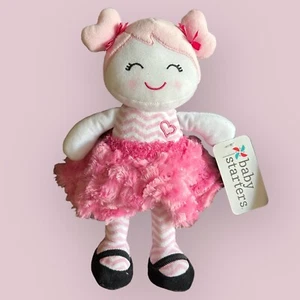 Baby Starters Plush Pink Chevron Stripes SUGAR N SPICE DOLL Dolly Lovey NEW - Picture 1 of 3