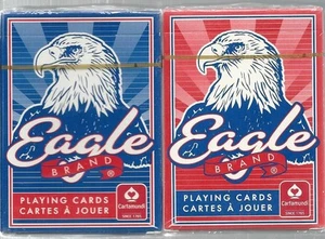 Cartamundi EAGLE Brand PLAYING CARDS 2 DECKS Blue & Red NEW - Picture 1 of 2