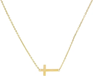 Gold Cross Necklace for Women 14K Gold Plated/Silver Layered Cross Choker Dainty - Picture 1 of 12