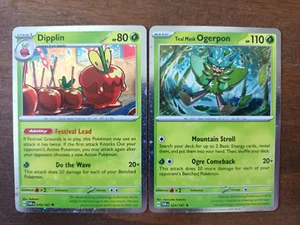Pokemon Dipplin 018 Teal Mask Ogerpon 024 Cosmos Foil Promo Collectors Chest - Picture 1 of 3