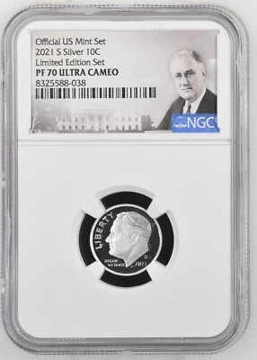 2021 S Silver Roosevelt Dime 10C Limited Edition NGC PF70 Ultra Cameo - Image 1 of 2