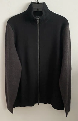 Rag & Bone New York 100% Merino Wool Full-Zip Sweater Black Brown Mock Neck M - Image 1 of 4