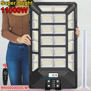 9900000000LM 11000W Commercial Solar Street Light LED Dusk ToDawn Road Lamp+Pole - Picture 1 of 188
