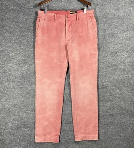 Rugby Ralph Lauren Buckle Back Chino Trousers Pants Size 35x32 Sun Faded Red RRL - Picture 1 of 18