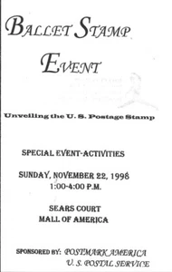 #3237 FD Unveiling Program 32c Ballet Stamps w/FDC - Picture 1 of 2