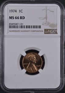 1974 1C RD Lincoln Memorial One Cent  NGC MS66RD   6545547-121