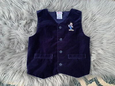 Chaleco de terciopelo azul para niños Disney Store talla 6 Foto 1 de 4