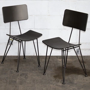 2x Metal Chairs Vintage Rustic Industrial Style Furniture Hairpin Retro Seating - Picture 1 of 9