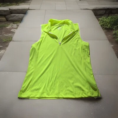 Polo Slazenger para mujer talla grande amarillo fluorescente Core Tech sin mangas de golf Foto 1 de 4