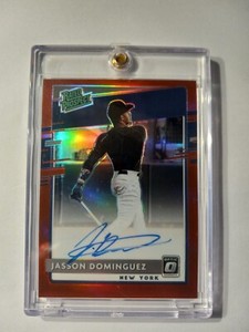 2020 Jasson Dominguez Panini Donruss Optic Red Rated Prospect Auto #1/50