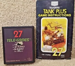 Cartuccia per giochi televisivi vintage funzionante 1977 Atari 2600 Sears & serbatoio manuale plus - Foto 1 di 7