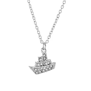 Lovita & Co. 16" Set di 2 Collane Confezione Charms Love & Ship Silvertone - Foto 1 di 6