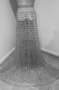 SILVER GRAY Beaded Sequins Embroidery Lace Fabric 50” Width Sold By The Yard - Picture 1 of 5