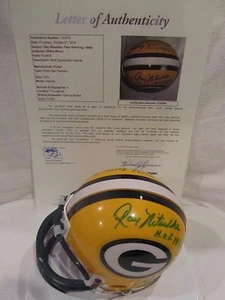 Mini Casco Packers Multi Autografato (Nitschke, Hornung, Adderley) - Completo JSA LOA - Foto 1 di 12