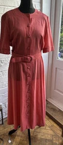 VINTAGE LEROSE 80s Shirt Dress Size Medium In Orange Shades - Picture 1 of 8