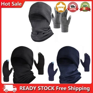 Skull Cap with Scarves & Touch Screen Gloves Fleece Watch Cap for Men and Women - Picture 1 of 14