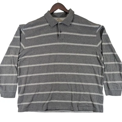 Camisa Polo St. Johns Bay Para Hombres 2XLT Gris Manga Larga Gamuza Jersey Informal Algodón Foto 1 de 4