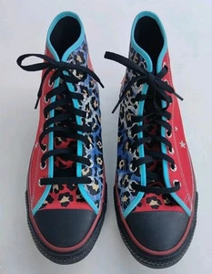 Converse by You Hi rot blau Leopard Herz Chuck Taylor Rubin Schuhe Herren 9 Damen 11 - Bild 1 von 14