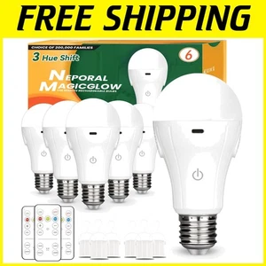 Rechargeable Light Bulbs with Remote - 3 Colors + Dimmable - Picture 1 of 9