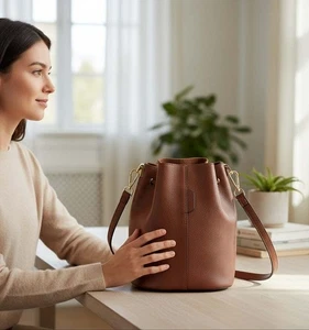 Bolso de Mano de Cuero Italiano Marrón Ema - Elegante Bolso de Hombro de Diseñador para Mujer - Imagen 1 de 61