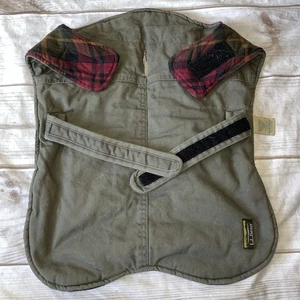 LL BEAN Canvas Flannel Dog Size Large Reversible Jacket Y2 Dogs - Picture 1 of 6