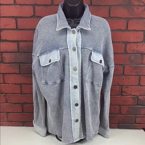 How.very.loved Textured XL Blue Button-Up Shirt – Casual & Versatile - Picture 1 of 8