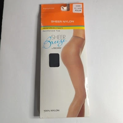 Pantimedias Off Black Talla Regular Gildan Transparente Nylon Reforzado Panty/Puntera Foto 1 de 2