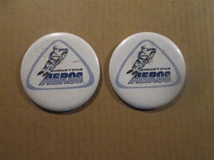 WHA Houston Aeros Vintage Defunct 1970's Lot of 2 Team Logo Pinback Buttons - Bild 1 von 2