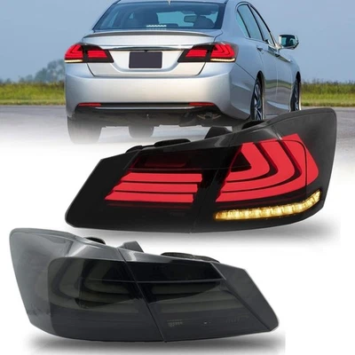 Luces traseras LED para Honda Accord 2013-2015 sedán señal de giro secuencial ahumada Foto 1 de 4