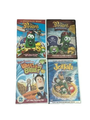 Lot Of 4 DVD Veggie-tales / What’s In The Bible Kids Christian Animation Bundle Foto 1 de 3
